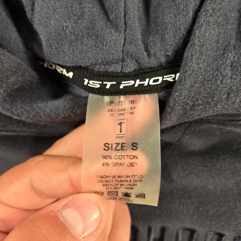 1st Phorm Hoodie Womens Size S Charcoal Grey Embroidered Logo Athletic Pullover - Picture 4 of 7